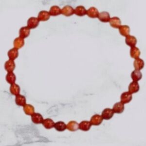 Genuine Carnelian BeadedStretch Bracelet